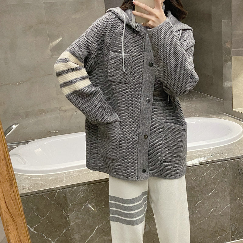 Thom Browne Women's Hooded Knitted Cardigan