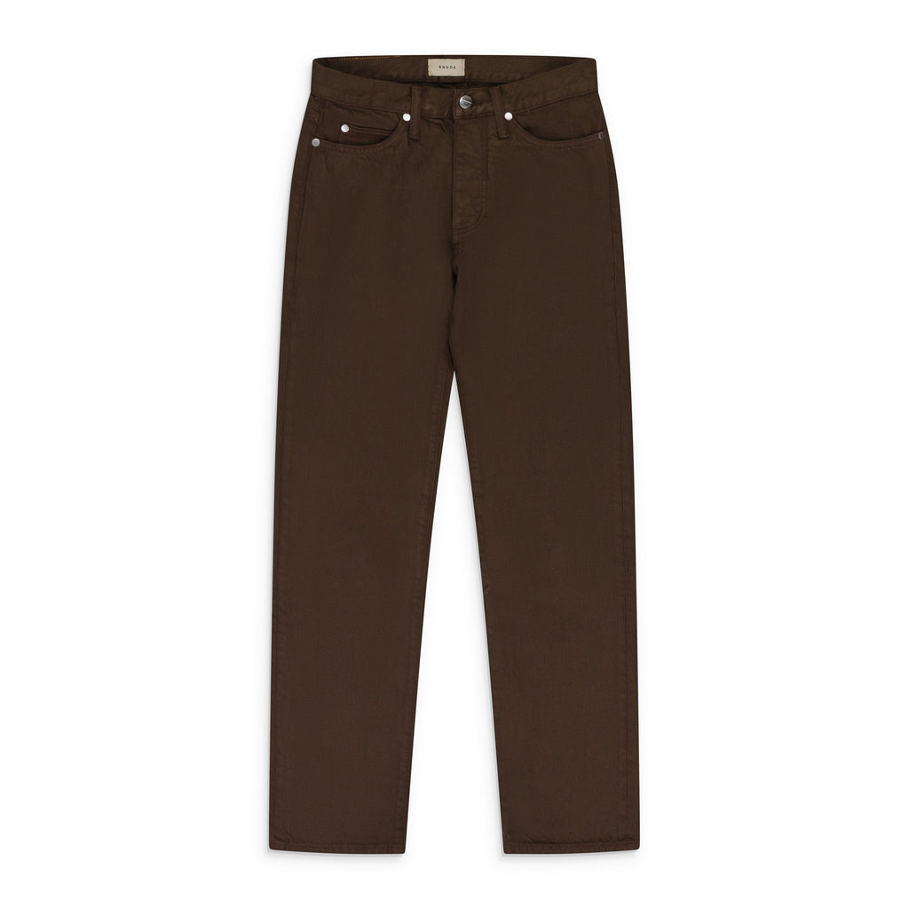 Brown Classic Denim Straight-fit Jeans