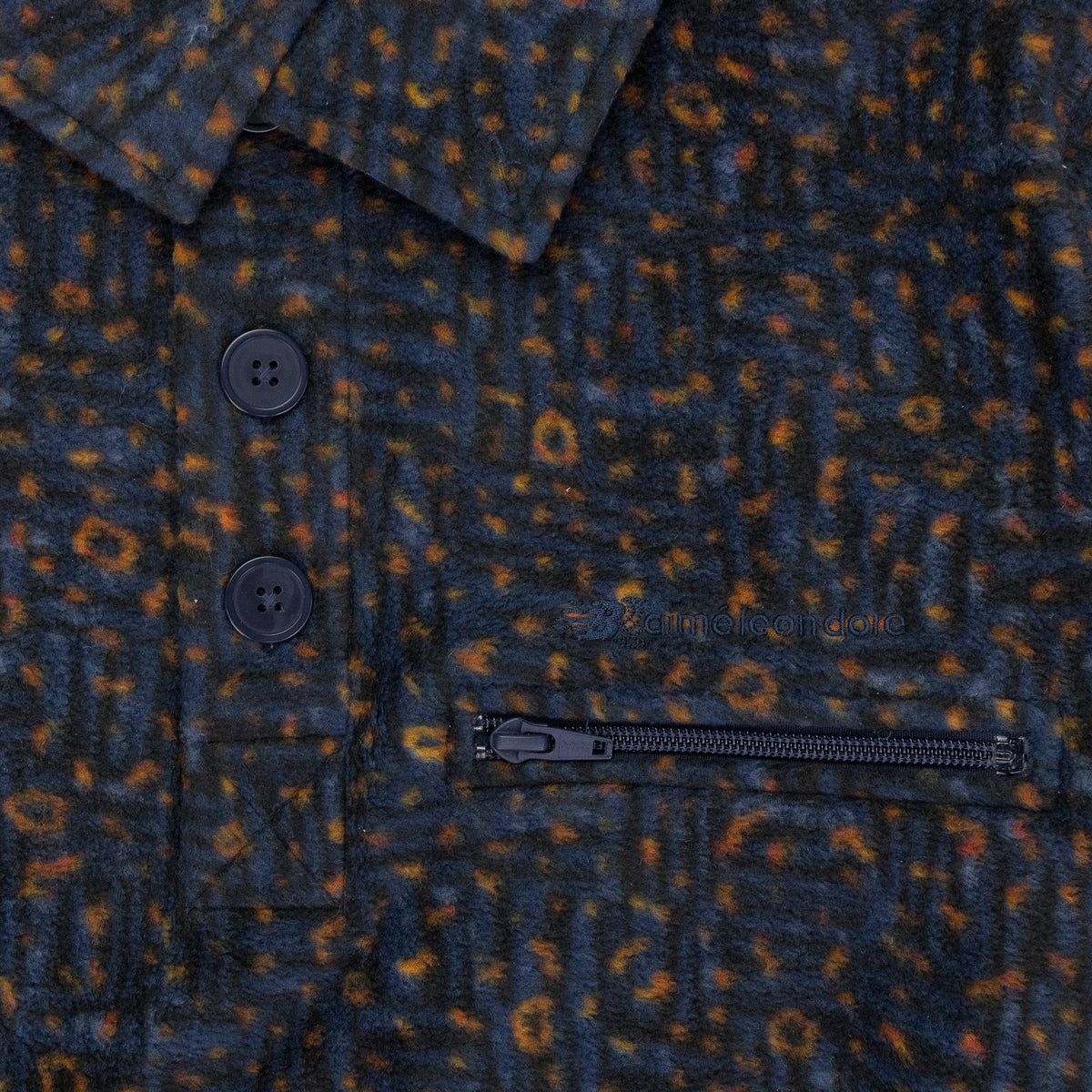 BLACK NEW BALANCE FLEECE POPOVER WORK JACKET