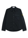 Stone Island 1200015 stretch organic cotton satin regular-fit overshirt with concealed zip