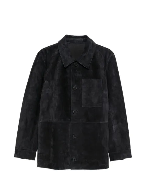 Yves Salomon button-fastening suede jacket