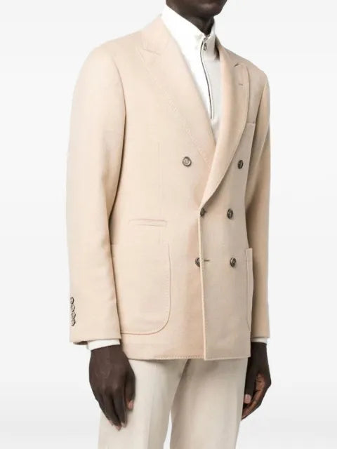 Brunello Cucinelli double-breasted peak-lapel jacket