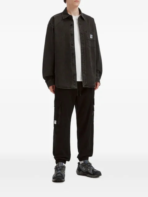 FINGERCROXX logo-patch button-down shirt jacket