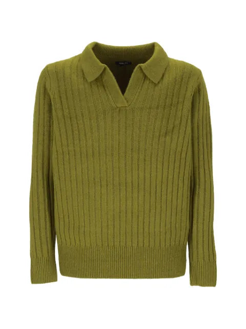KEELING ribbed-knit polo-collar sweater