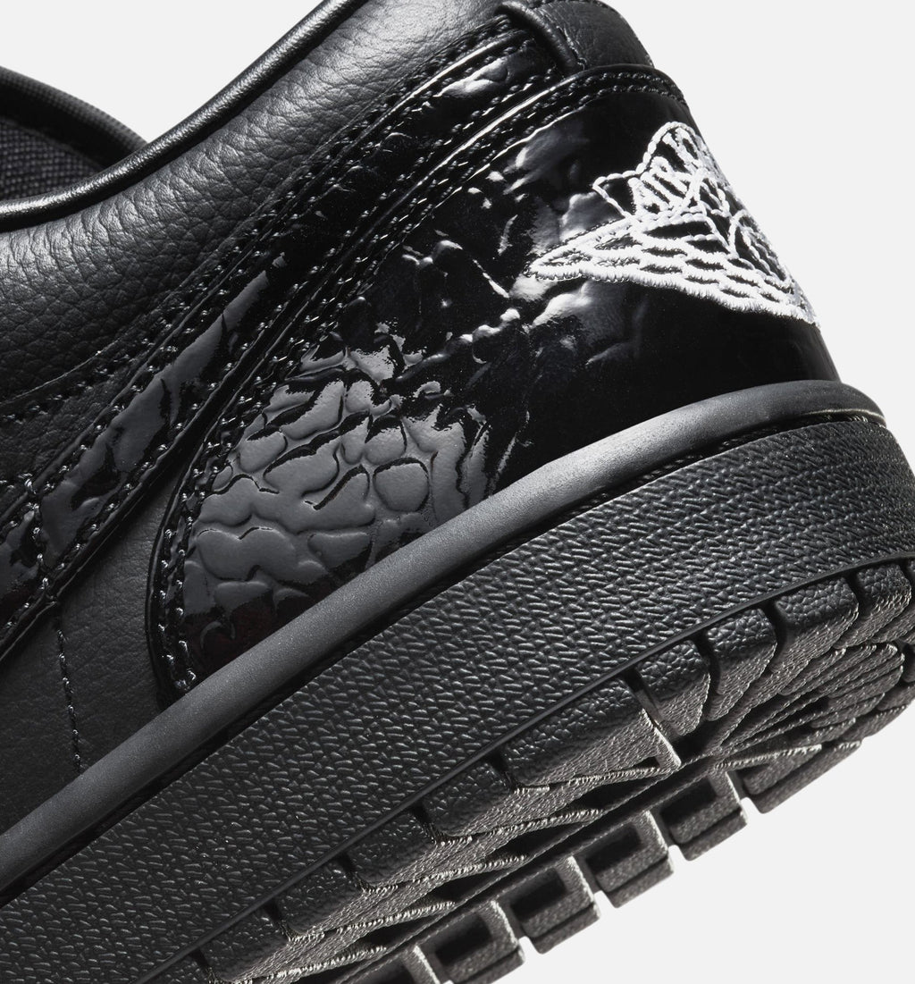 Air Jordan 1 Low Patent Elephant Women's Lifestyle Shoe – Black/White/Metallic Silver