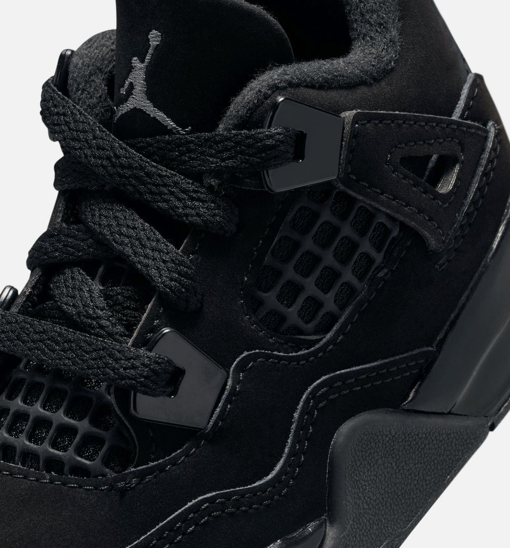 Air Jordan 4 Retro 'Black Cat' - Infant/Toddler Lifestyle Sneaker (Black/Black/Light Graphite)
