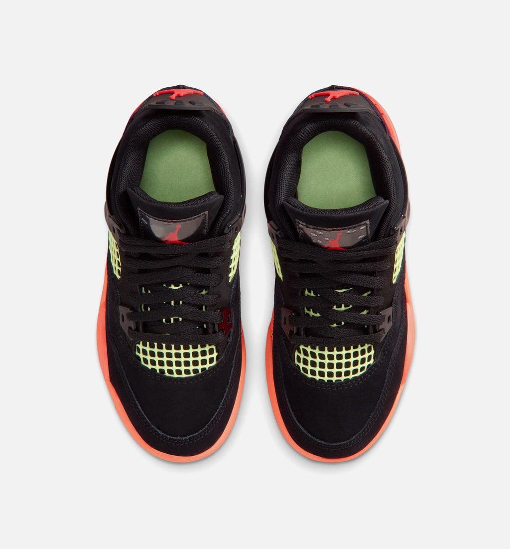 Air Jordan 4 Retro Black Infrared 23 Preschool Sneakers - Black/Infrared 23/Bright Mango