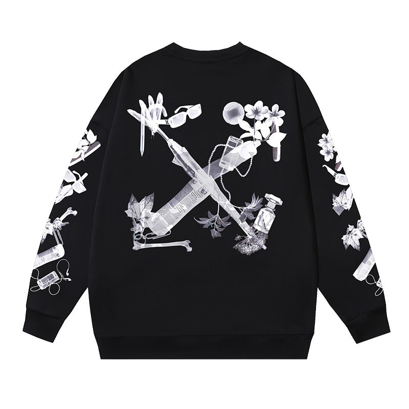 Off-White Multi Graphic Arrow Logo Unisex Crew Neck Sweatshirt