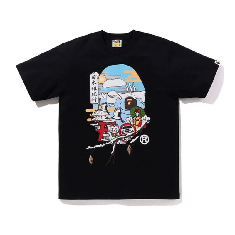 Bape Ape Head Shark Koi Fuji Graphic Oversized Tee Streetwear Unisex