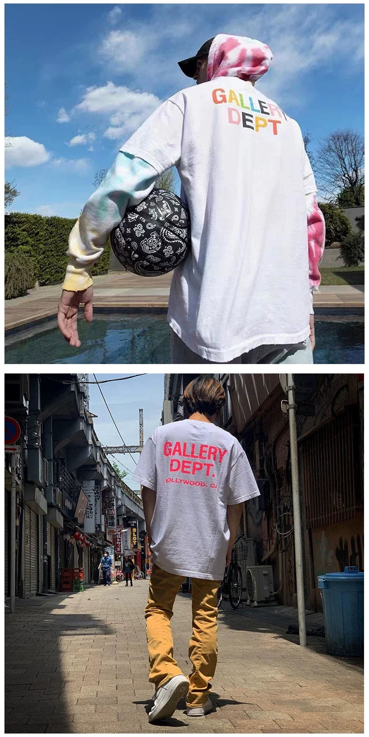 Gallery Dept Vintage Print Loose Short Sleeve Streetwear T-Shirt
