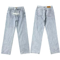Corteiz Alcatraz Island Front Logo Heavyweight Denim Pants - Light Blue