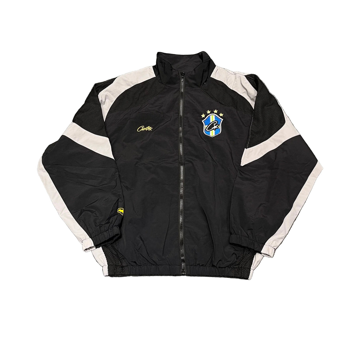 Corteiz Devil's Island Woven Track Jacket – Black & White