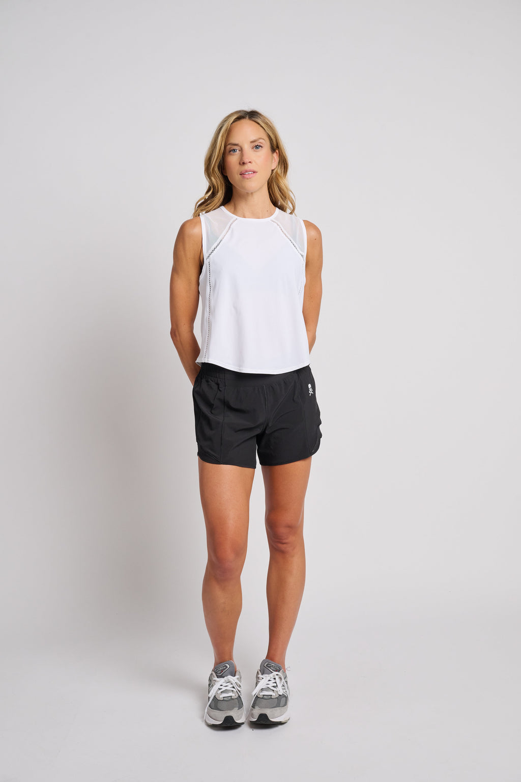 Sculpt Cropped Tank Lace Trim