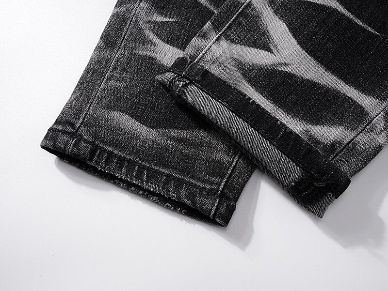 Purple Brand Black Washed Distressed Jeans