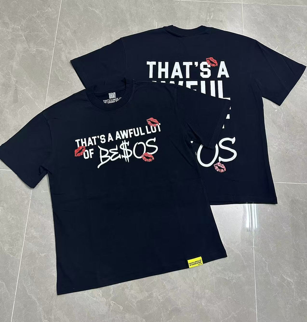 THAT'S A AWFUL LOT OF COUGH SYRUP Black Graphic Short-Sleeve T-Shirt