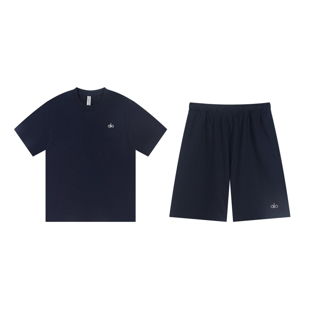 alo Solid Logo T-Shirt & Shorts Set