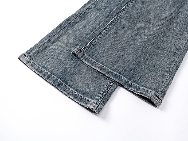 R+A Washed Blue Flared Jeans