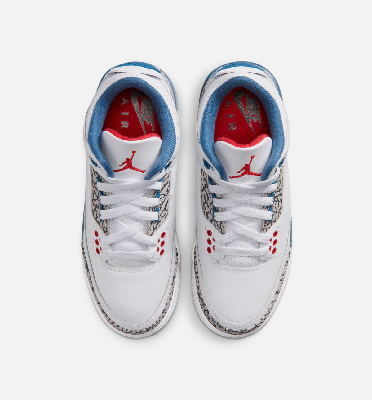 Air Jordan 3 Retro OG True Blue Big Kids' Lifestyle Shoes - White/Fire Red/True Blue