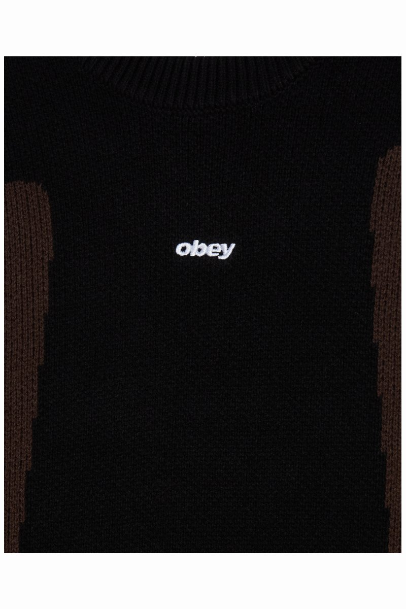 OBEY BRANN SWEATER Digital Black