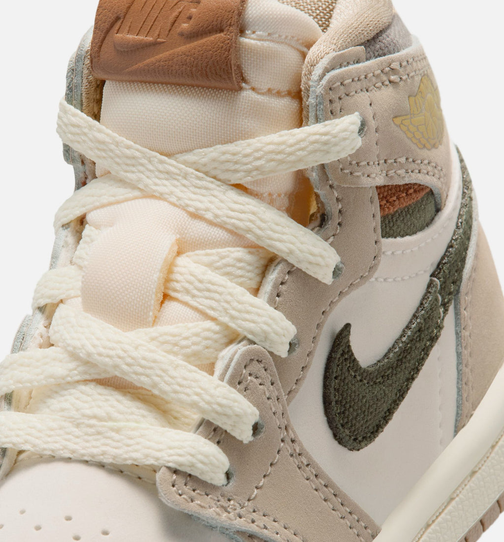 Air Jordan 1 Retro High OG Infant/Toddler – Khaki/Sail/Coconut Milk/Cargo Khaki