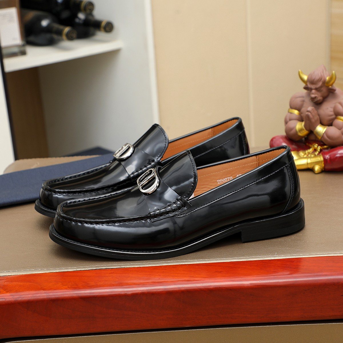 Dior Black Buckle Loafers - Moc-Toe Stitching