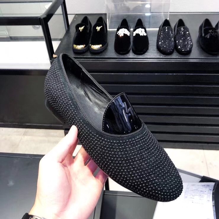 Giuseppe Zanotti Black Studded Loafers