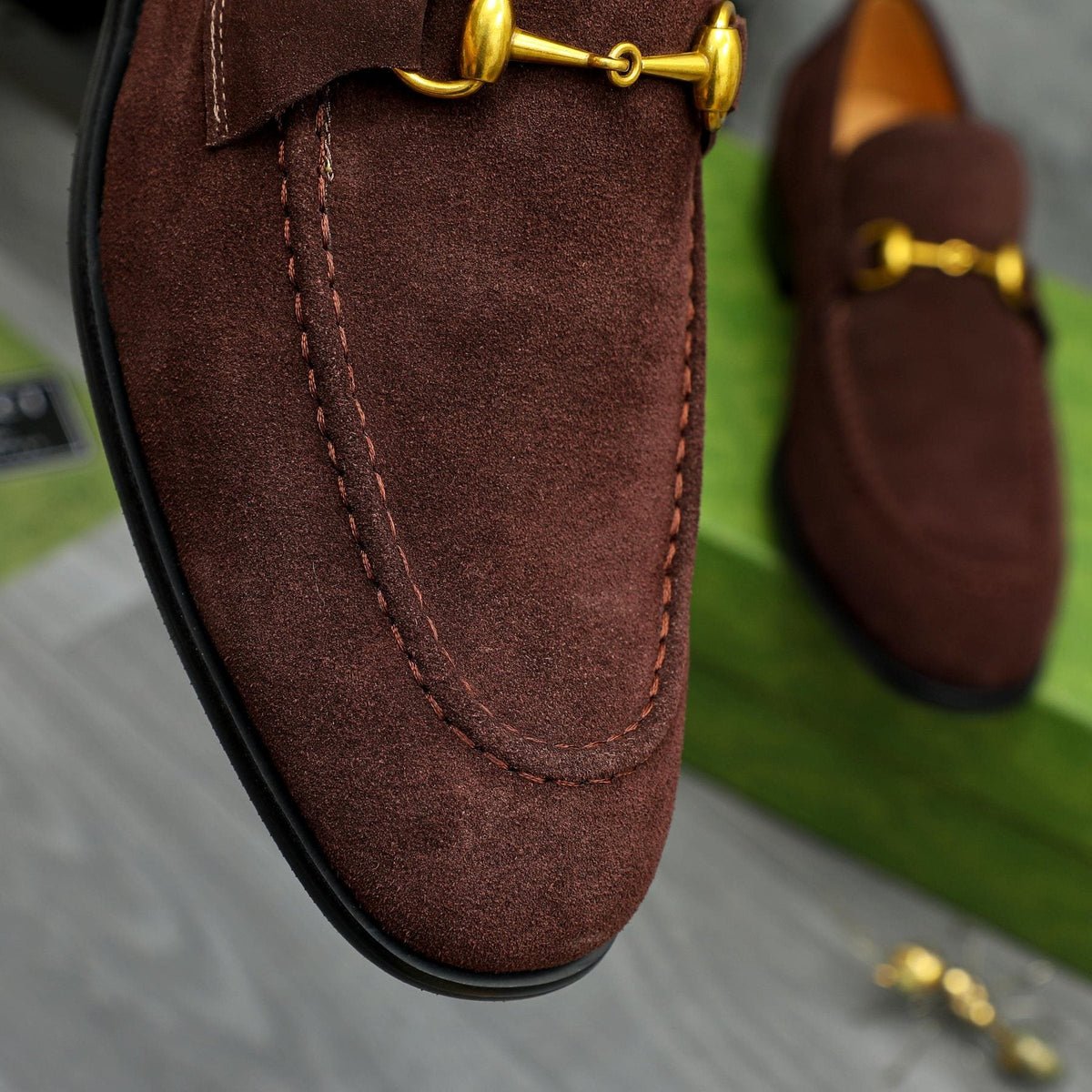 Gucci Dark Brown Horsebit Loafers