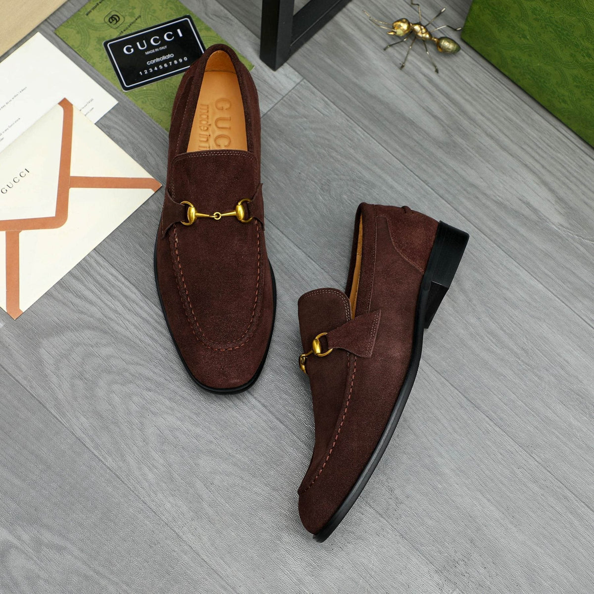Gucci Dark Brown Horsebit Loafers