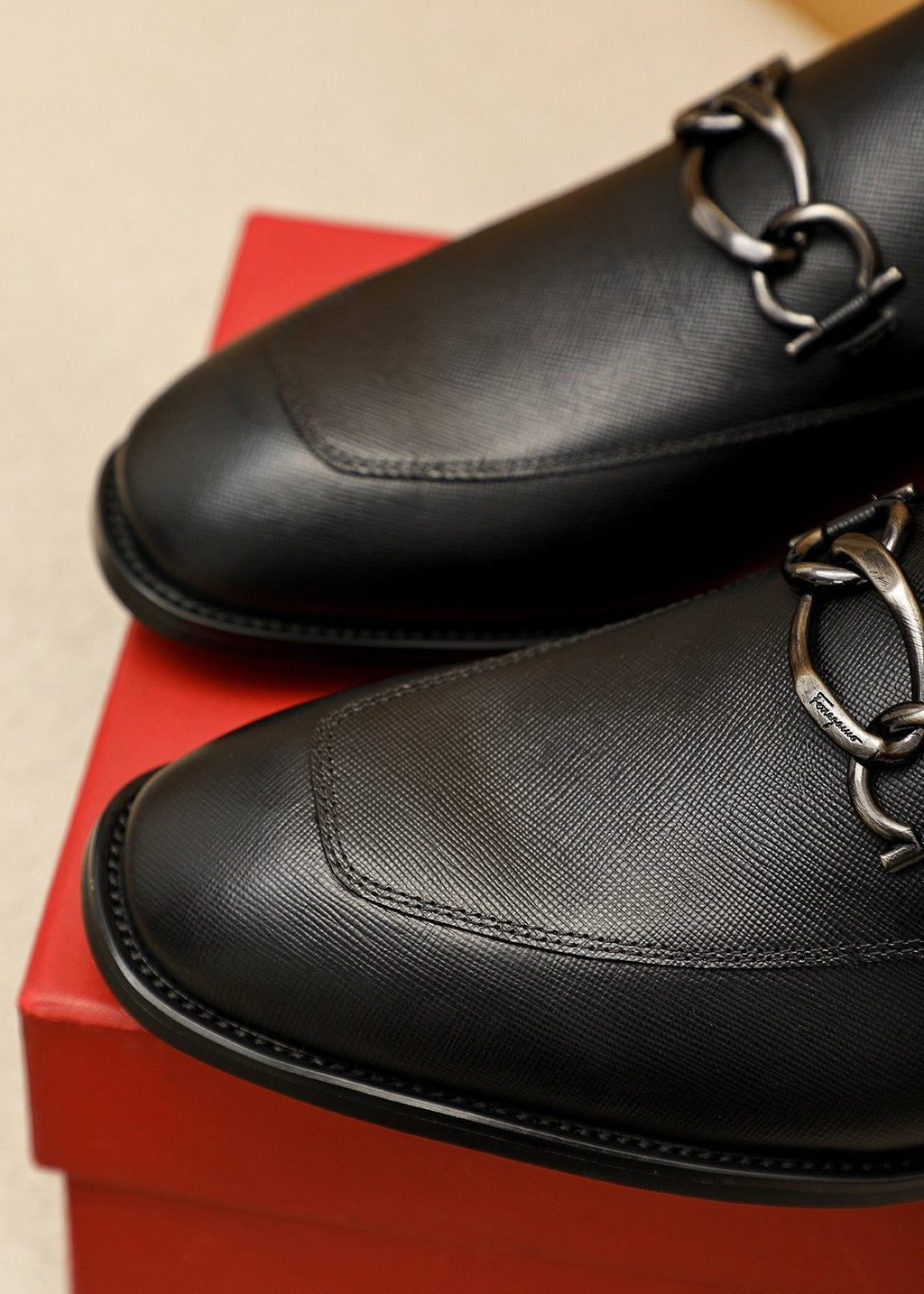 Ferragamo Black Bit Loafers - Leather Lining