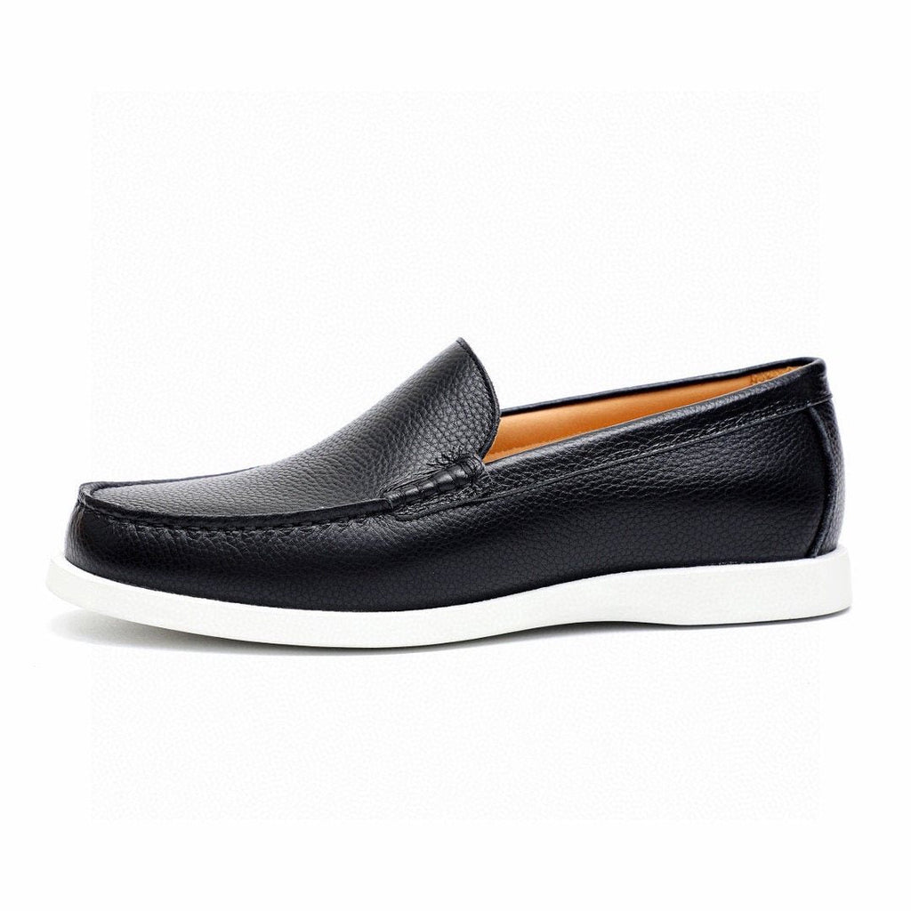 Dior Black Textured Leather Slip-On Loafers