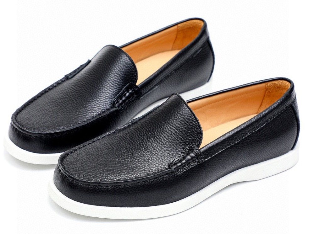 Dior Black Textured Leather Slip-On Loafers