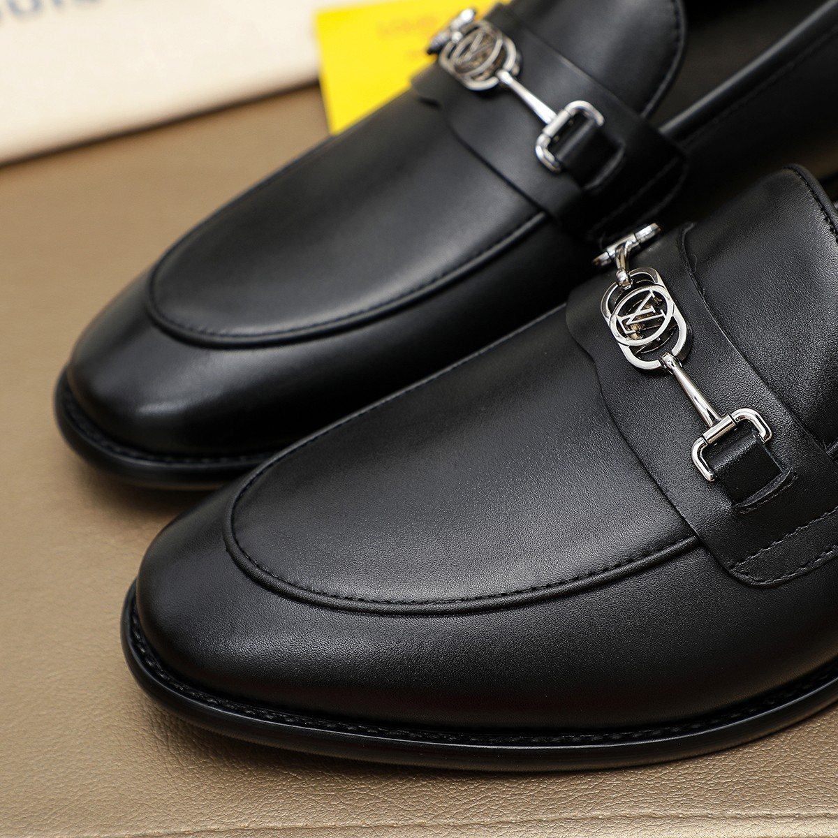Louis Vuitton Men's Black Horsebit-Style Loafers