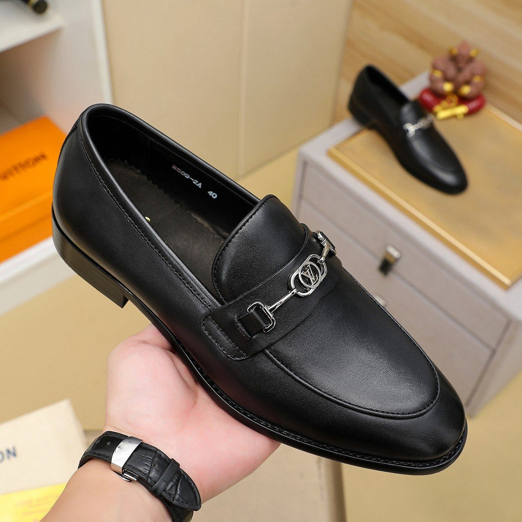 Louis Vuitton Men's Black Horsebit-Style Loafers