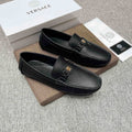 Versace Men's Black Medallion Loafers - Leather Lining
