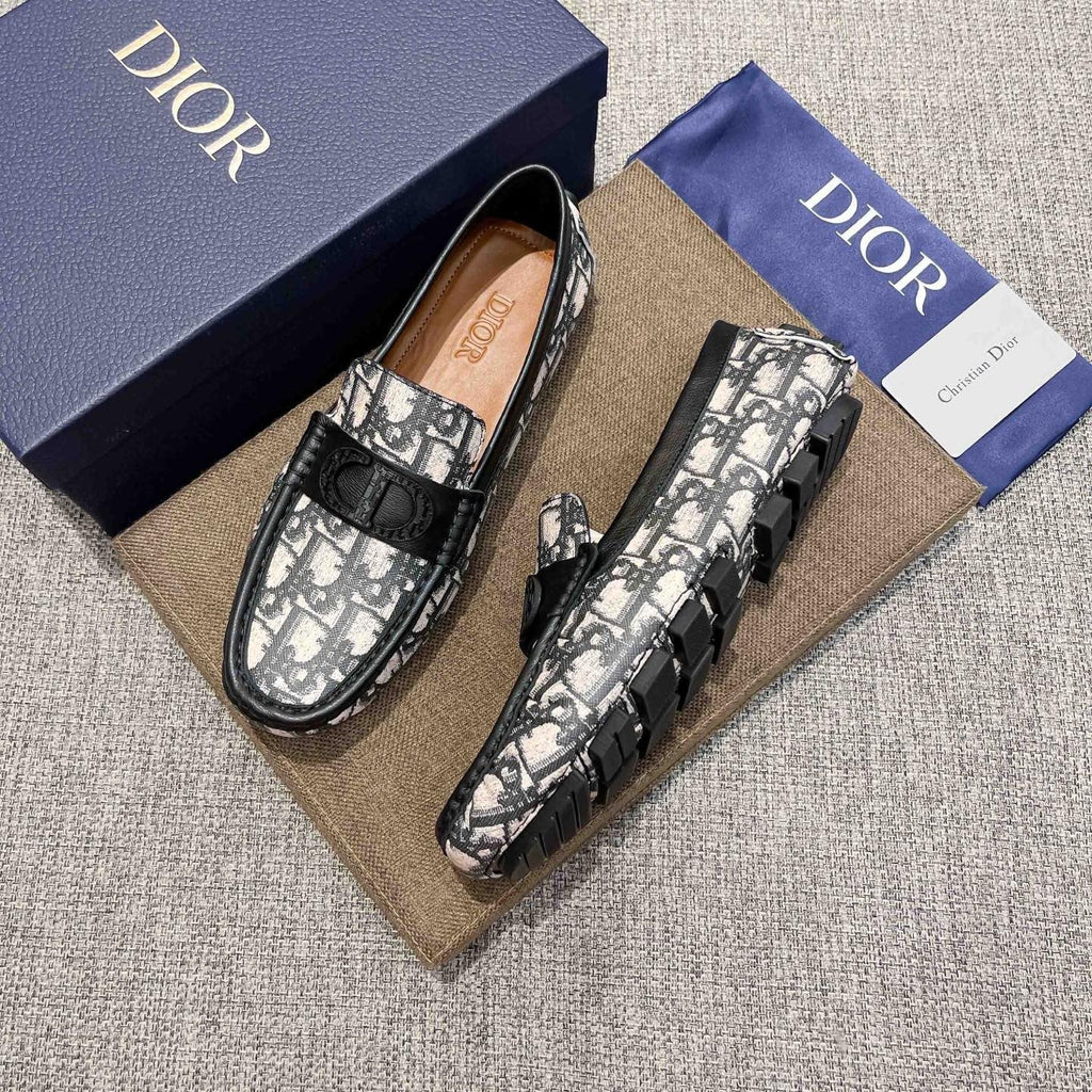Dior Patterned Trim Loafers