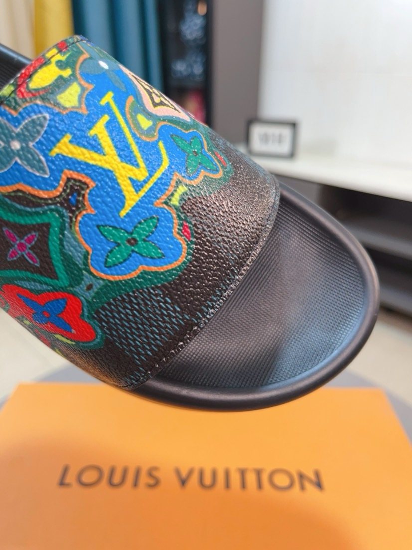Louis Vuitton Men's Multicolor Strap Slide Sandals