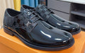 Louis Vuitton Black Glossy Lace-Up Dress Shoes - Rounded Toe