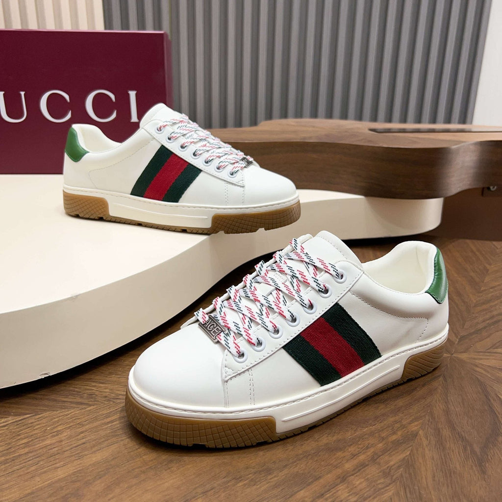 Gucci Red and Green Side Stripe Sneakers