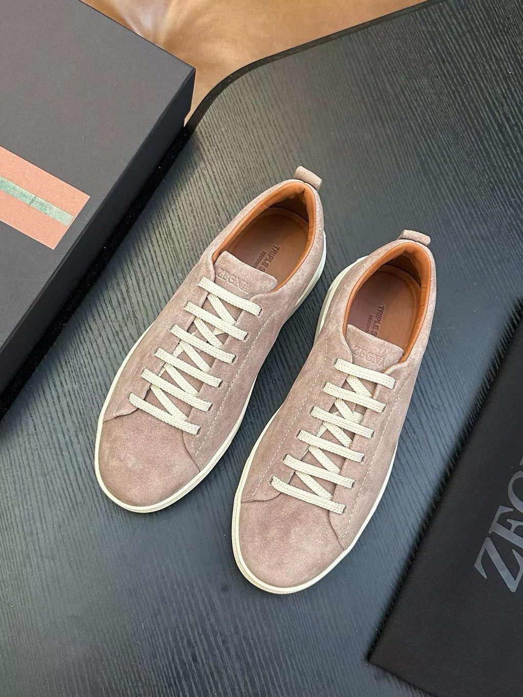 Zegna Brown Lace-Up Sneakers