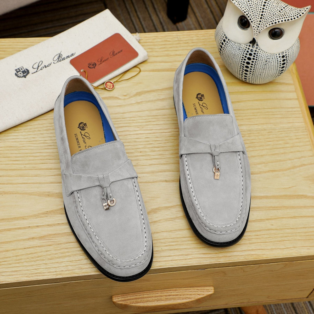Loro Piana Textured Moccasin Loafers