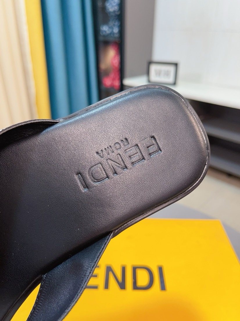 Fendi Men's Striped Thong Sandals