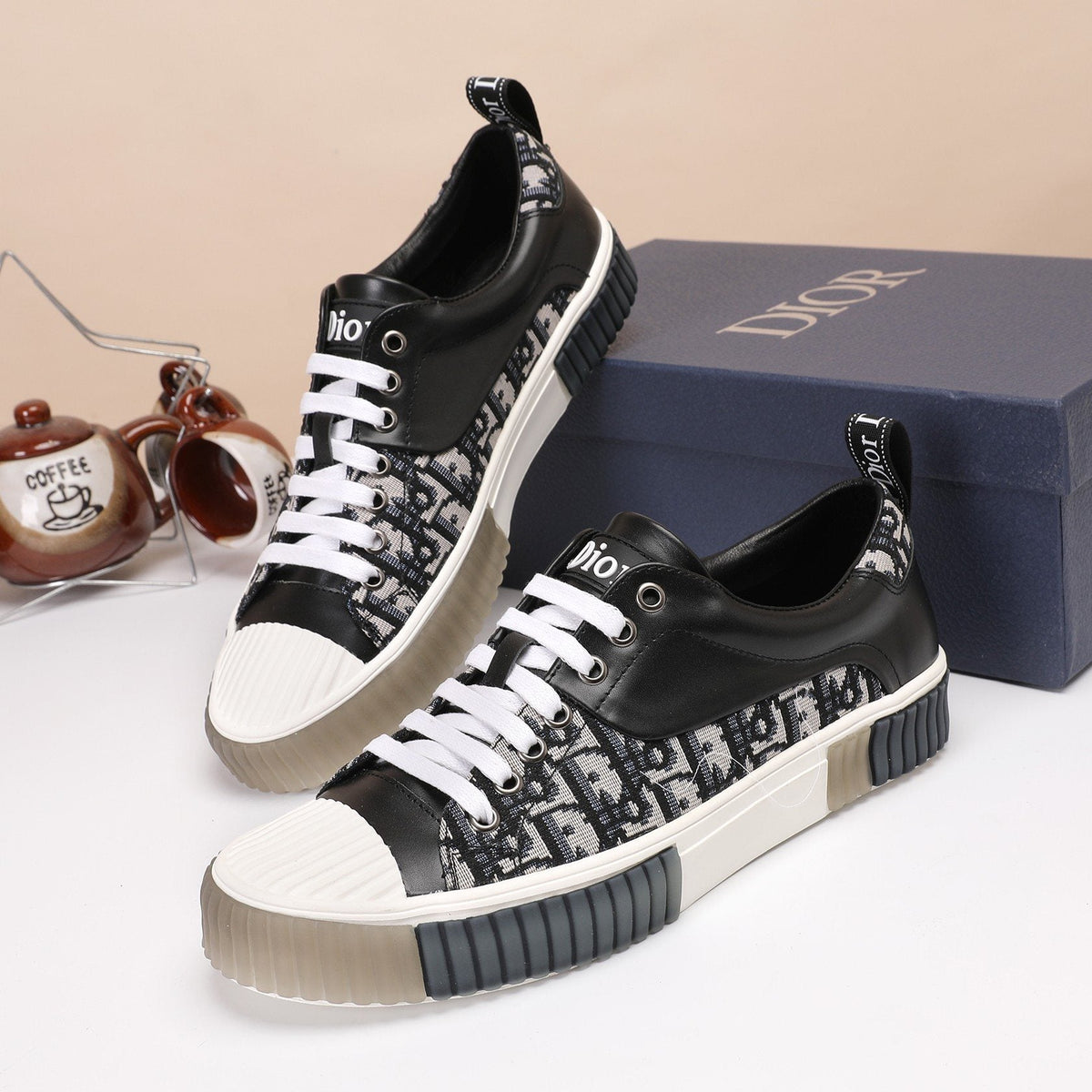 Dior Patterned Low-Top Sneakers
